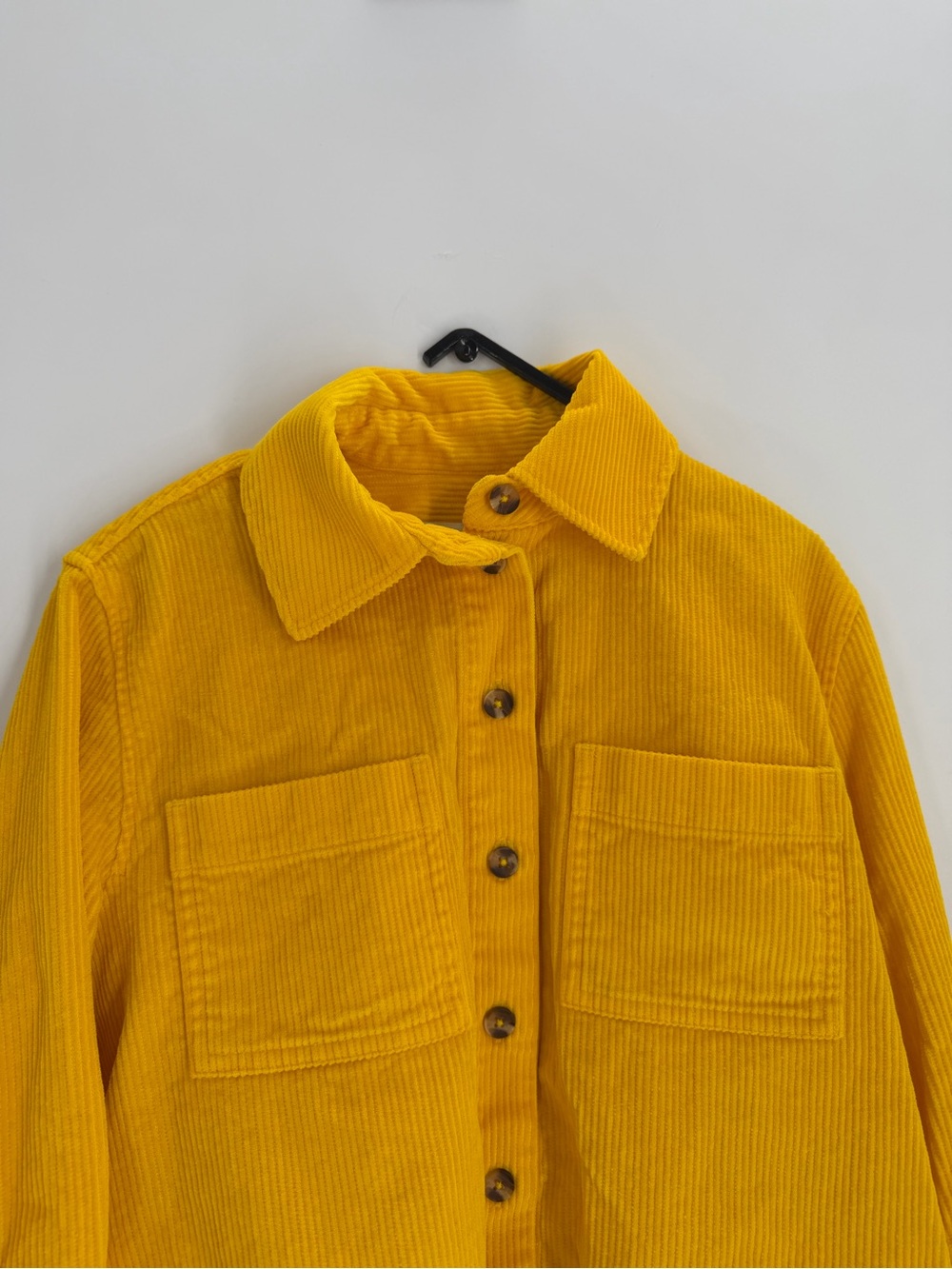 Cos Corduroy Utility Shirt Shacket In Bright Yellow